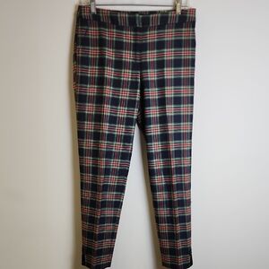 Plaid Trousers in Red and Green